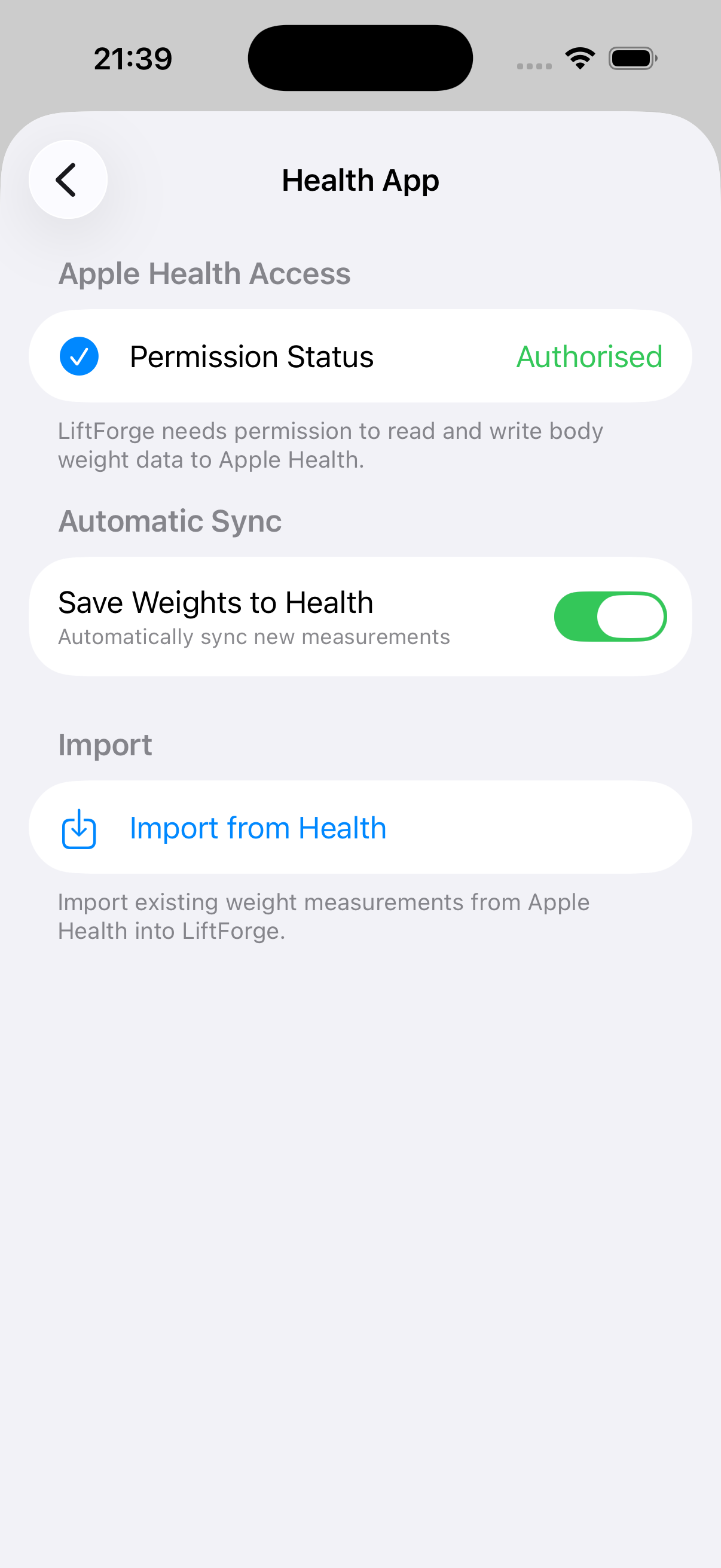 App screenshot